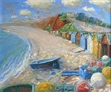 Budleigh Salterton Beach by Laura Boyd, Painting, Oil on canvas