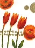 Mandarin Tulips I by Laura Boyd, Painting, Monoprint