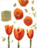 Mandarin Tulips II by Laura Boyd, Painting, Monoprint