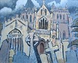 St Marys church Ottery by Laura Boyd, Painting, Oil on canvas