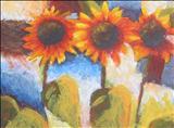 Sunflowers by Laura Boyd, Painting, Acrylic on board