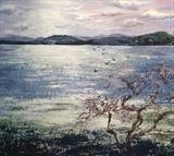 Winter Estuary Devon by Laura Boyd, Painting, Acrylic on paper