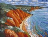 peak hill sidmouth by Laura Boyd, Painting, Oil on Board