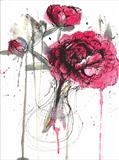 peonies by Laura Boyd, Painting, ink and watercolour