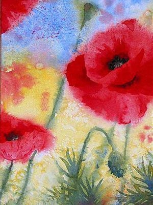 Dream Poppies II by Laura Boyd - Painting  Watercolour on Paper