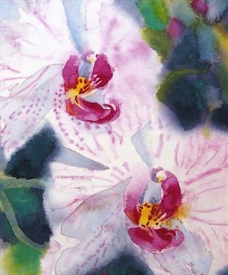 Orchids II by Laura Boyd - Painting  Watercolour on Paper